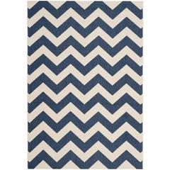 COURTYARD, NAVY / BEIGE, 6'-7" X 9'-6", Area Rug, CY6244-268-6