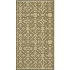COURTYARD, GREEN / CREME, 5'-3" X 7'-7", Area Rug, CY6564-24-5