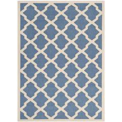 COURTYARD, BLUE / BEIGE, 6'-7" X 9'-6", Area Rug, CY6903-243-6
