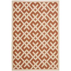 COURTYARD, TERRACOTTA / BONE, 6'-7" X 9'-6", Area Rug, CY6915-231-6