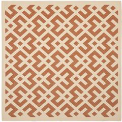 COURTYARD, TERRACOTTA / BONE, 6'-7" X 6'-7" Square, Area Rug, CY6915-231-7SQ