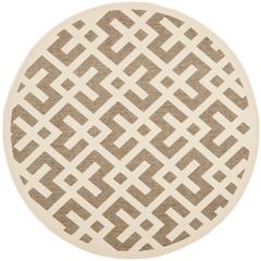 COURTYARD, BROWN / BONE, 7'-10" X 7'-10" Round, Area Rug, CY6915-232-8R