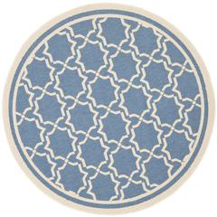 COURTYARD, BLUE / BEIGE, 7'-10" X 7'-10" Round, Area Rug, CY6916-243-8R