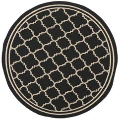 COURTYARD, BLACK / BEIGE, 6'-7" X 6'-7" Round, Area Rug, CY6918-226-7R