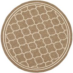 COURTYARD, BROWN / BONE, 6'-7" X 6'-7" Round, Area Rug, CY6918-242-7R