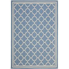 COURTYARD, BLUE / BEIGE, 6'-7" X 9'-6", Area Rug, CY6918-243-6