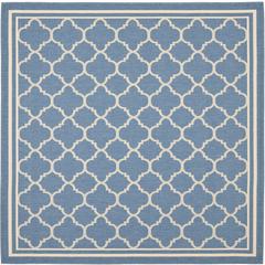 COURTYARD, BLUE / BEIGE, 6'-7" X 6'-7" Square, Area Rug, CY6918-243-7SQ
