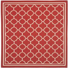 COURTYARD, RED / BONE, 6'-7" X 6'-7" Square, Area Rug, CY6918-248-7SQ