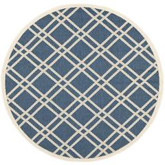 COURTYARD, NAVY / BEIGE, 6'-7" X 6'-7" Round, Area Rug, CY6923-268-7R