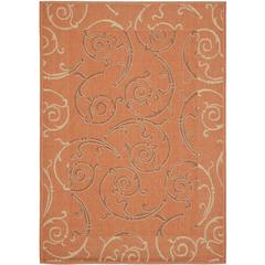 COURTYARD, TERRACOTTA / CREAM, 5'-3" X 7'-7", Area Rug, CY7108-21A7-5