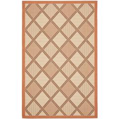 COURTYARD, CREAM / TERRACOTTA, 6'-7" X 9'-6", Area Rug, CY7570-11A7-6