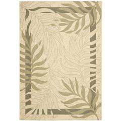 COURTYARD, CREAM / GREEN, 6'-7" X 9'-6", Area Rug, CY7836-14A5-6