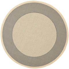 COURTYARD, GREY / CREAM, 7'-10" X 7'-10" Round, Area Rug, CY7987-65A5-8R