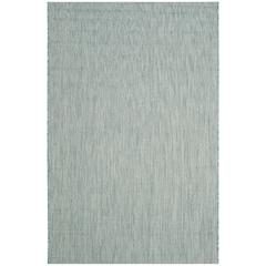 COURTYARD, AQUA / GREY, 6'-7" X 9'-6", Area Rug, CY8022-37121-6