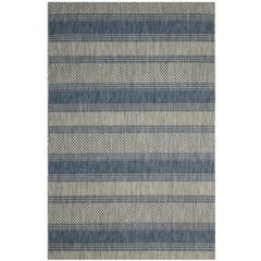 COURTYARD, GREY / NAVY, 6'-7" X 9'-6", Area Rug, CY8464-36812-6