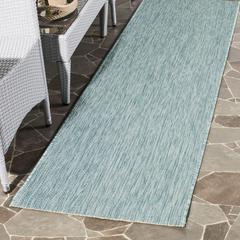 COURTYARD, AQUA / AQUA, 2'-3" X 14', Area Rug, CY8520-37122-214