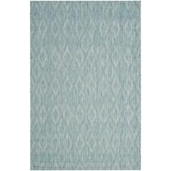 COURTYARD, AQUA / AQUA, 6'-7" X 9'-6", Area Rug, CY8522-37122-6