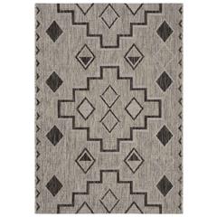 COURTYARD, GREY / BLACK, 4' X 5'-7", Area Rug, CY8533-37612-4