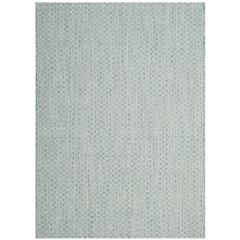 COURTYARD, LIGHT BLUE / LIGHT GREY, 6'-7" X 6'-7" Square, Area Rug