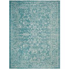 COURTYARD, TURQUOISE, 9' X 12', Area Rug