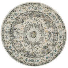 EVOKE, GREY / GOLD, 9' X 9' Round, Area Rug