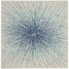 EVOKE, ROYAL / IVORY, 9' X 9' Square, Area Rug