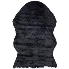 FAUX SHEEP SKIN, BLACK, 4' X 6', Area Rug