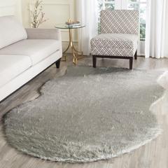FAUX SHEEP SKIN, DARK GREY, 4' X 6', Area Rug
