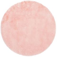 FAUX SHEEP SKIN, PINK, 5' X 5' Round, Area Rug