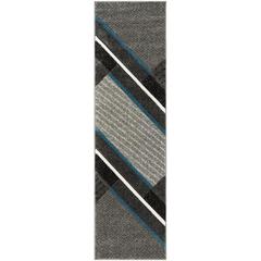 HOLLYWOOD, GREY / TEAL, 2'-3" X 8', Area Rug, HLW711D-28