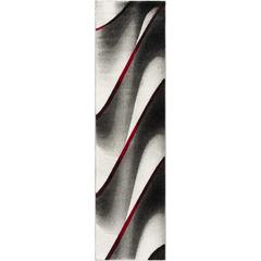 HOLLYWOOD, GREY / RED, 2'-3" X 6', Area Rug