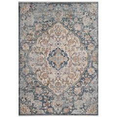 ILLUSION, CREAM / BLUE, 5' X 8', Area Rug