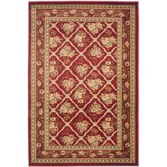 LYNDHURST, RED / RED, 6'-7" X 9'-6", Area Rug