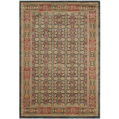 MAHAL, LIGHT BLUE / RED, 6'-7" X 9'-2", Area Rug