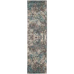 MONACO, GREY / LIGHT BLUE, 2'-2" X 6', Area Rug