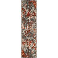MONACO, GREY / ORANGE, 2'-2" X 14', Area Rug