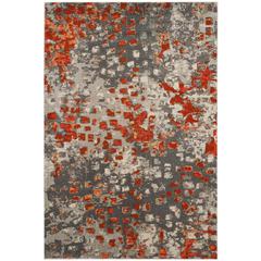 MONACO, GREY / ORANGE, 4' X 5'-7", Area Rug
