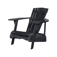 Dark Slate Grey Acacia Adirondack Chair with Galvanized Steel Hardware