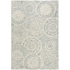 Abstract, IVORY / BLUE, 6' X 9', Area Rug, ABT205A-6