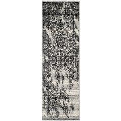 Adirondack, SILVER / BLACK, 2'-6" X 16', Area Rug, ADR101A-216