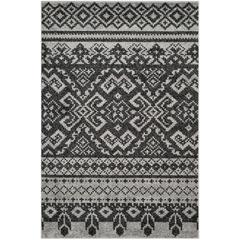 Adirondack, SILVER / BLACK, 6' X 9', Area Rug, ADR107A-6