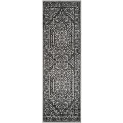 Adirondack, SILVER / BLACK, 2'-6" X 16', Area Rug, ADR108A-216