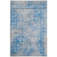 Adirondack, GREY / BLUE, 6' X 9', Area Rug