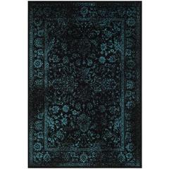 Adirondack, BLACK / TEAL, 6' X 9', Area Rug, ADR109K-6
