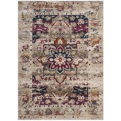 BALDWIN, CREAM / FUCHSIA, 6'-7" X 9'-2", Area Rug