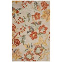 BLOSSOM, GREY / RED, 5' X 8', Area Rug