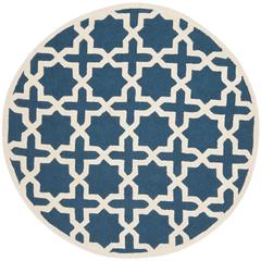 CAMBRIDGE, NAVY BLUE / IVORY, 8' X 8' Round, Area Rug, CAM125G-8R