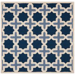 CAMBRIDGE, BLUE / IVORY, 8' X 8' Square, Area Rug, CAM127A-8SQ