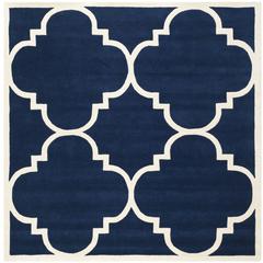 CHATHAM, DARK BLUE / IVORY, 8'-9" X 8'-9" Square, Area Rug, CHT730C-9SQ