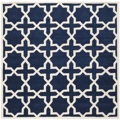 CHATHAM, DARK BLUE / IVORY, 8'-9" X 8'-9" Square, Area Rug, CHT732C-9SQ